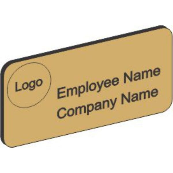 Brushed Gold Plastic Name Badge
